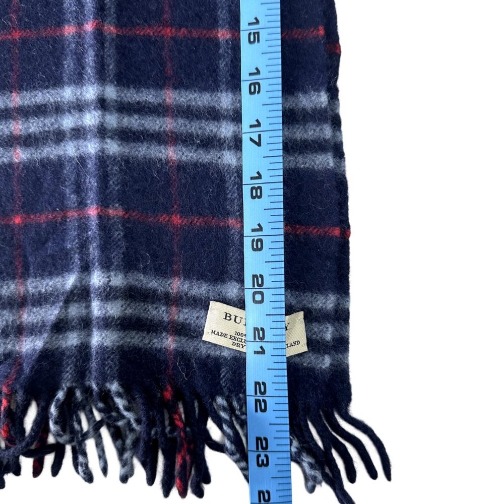 Burberry Classic Check Scarf Black 100% Lambswool Unisex Scarf Made In England - Picture 6 of 7
